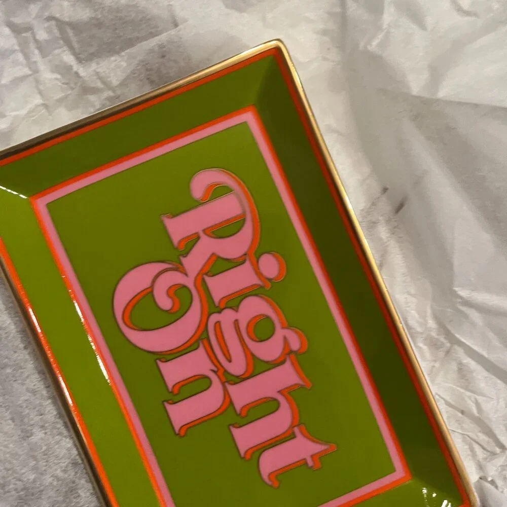 Jonathan Adler Right‎ On Rectangle Tray Deep Thoughts Porcelain Decor